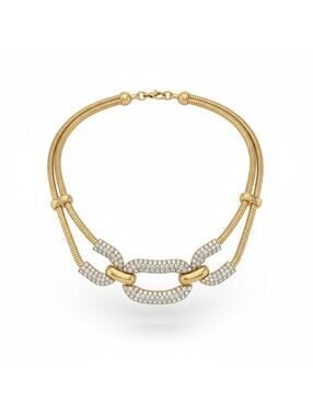 Statement Link Chain Necklace with Pave